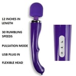 Vibrating Wand Massager 12 Inches 30 Speeds Pussy Clit Vibrator Sex Toy