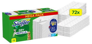 Swiffer Dry Pet refill rengöringsdukar med doft, 72-pack