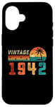 Coque pour iPhone 16 Cadeau d'anniversaire 83 ans pour homme femme Palm rétro vintage 1942