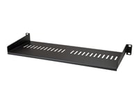 Startech.Com 1U Vented Server Rack Cabinet Shelf, 7In Deep Fixed Cantilever Tray, Rackmount Shelf For 19" Av/Data/Network Equipment Enclosure W/ Cage Nuts & Screws, 44Lbs Weight Capacity - 1U Vented Rack Shelf (Cabshelf1u7v) - Hylla För Rack - Svart