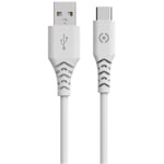 Planet USB-A - USB-C-kabel 1,5m av 100% återvunnen plast Vit