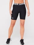 UNDER ARMOUR Womens Training Heat Gear Authentics 8in Shorts - Black/White, Black, Size L, Women