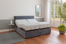 Ability Mibed Memory Superking Adjustable Bed Frame - Grey Silver Super King