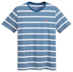 Levi's Men's Ss Original Housemark Tee Chesthit Logo T-Shirt, Cooper Stripe Sargasso Sea Jersey, S