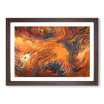 Big Box Art Breaking Down in Abstract Framed Wall Art Picture Print Ready to Hang, Walnut A2 (62 x 45 cm)