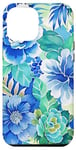 Coque pour iPhone 12 Pro Max Blue Blossom Harmony Aquarelle Floral Elegance