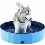 80x30cm Piscine pour Chien Pliable, Baignoire Douche Bassin Jeu pour Chien/Chat/Animal Extérieur-Bleu Fei Yu