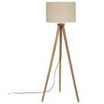 Lampadaire trépied en bois de manguier et fer coloris marron , naturel - diamètre 60 x Hauteur 150 cm