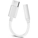 Cable Adaptateur Audio Type C mâle prise jack 3.5 mm femelle pour Xiaomi Redmi Note 11 Pro Plus  5G 6.67"  Blanc - Yuan Yuan