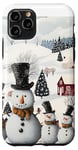 iPhone 11 Pro Snowman Winter Village Scene Holiday Theme Design Case