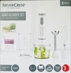 Silvercrest 3-in-1 Hand Blender Set Blends Whisks Chops 5 Pieces 600W