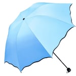 Damparasoll Paraply UV-skydd för kvinnor Parasol Lätt Anit-UV Paraplyer för Sommarsolskydd Sky Blue