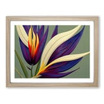 The Bird Of Paradise Flower Vol.1 H1022 Framed Print for Living Room Bedroom Home Office Décor, Wall Art Picture Ready to Hang, Oak A2 Frame (64 x 46 cm)