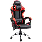 Vinsetto Chaise Gaming Fauteuil de Bureau Chaise Gamer avec Appui-tête Ergonomique Hauteur réglable Dossier inclinable jusqu'à 135° 63 x 67 x 122-130 cm Noir