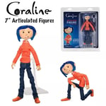 Coraline Articulated 7" Action Figure Coraline in Striped Shirt and Jeans NECA