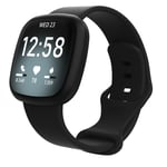 Silikoninen kellohihna Fitbit Versa4/Fitbit Sense2/Fitbit Versa3/Fitbit Sense Musta S