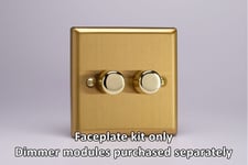 Varilight WB2 Matrix Faceplate Kit, classic brushed brass, 2-gang