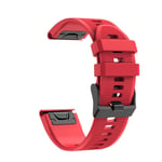 Eariy silicone quick-release wristband, compatible with Garmin Fenix 6X / Fenix 6X Pro, wear resistance and deformation resistance, suitable for all occasions., red