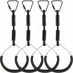 Start - Anneau Gymnastique Enfants, 4 pièces Accessoires pour trapèze balançoire, Cadre d'escalade, Anneau balancoire, Slackline Ninja Line,