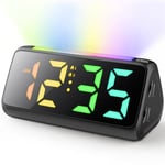 Alarm Clock for Kids, Digital Alarm Clocks Bedside with Night Light and RGB Led Display, Digital Clock Dual Alarm Snooze Loud Alarm Volume USB Charger, for Heavy Sleeper Kids Teens Elderly