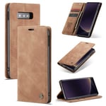 CASEME Lommeboketui for Samsung Galax S10e - Brun