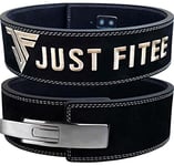 Just Fitee Weightlifting lever Belt Powerlifting Belts,gym belts,Strenght Belts 4 Inch 10-13 mm for Men and Women with stainless steel Lever Buckles S-XXL (Black White, L)