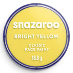 Snazaroo Classic Face and Body Paint for Kids and Adults, Bright Yellow Colour, Water Based, Easily Washable, Non-Toxic, Makeup, Body Painting for Parties, for Ages 3+, Packaging May Vary