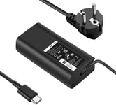 Adaptateur secteur USB type C 65W 45W pour ordinateur portable Dell XPS 13 9350 9360 9365 9370 9380, Dell Latitude 5420 5520 5320 7420 5430 7390 7320 7400, Dell Chromebook 3100 5190