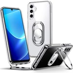 SHIELDS UP for Samsung Galaxy A13 5G Case with Stand, Phone Case Clear with Double Ring Holder【Adjustable & Fodable】 Shockproof Protective Cover for Samsung Galaxy A13 5G - Clear