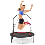 103 cm Mini Trampoline Foldable Fitness Rebounder Home Gym w/Handle Red