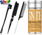 Hair  Wax  Stick &  Hair  Brush  of  4Pcs ,  Wax  Hair  Stick  with  Slick  Back