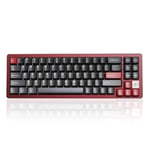 YUNZII AL71 75% Clavier Mécanique,Aluminium CNC, Hot Swappable Gasket, 2.4 GHz sans Fil BT5.0/USB-C Gaming Clavier,NKRO Programmable RGB pour Win/Mac (Rouge, Cristal Blanc Switch)