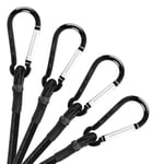 TaoTazon Bungee Cords with Carabiner Clips 40 Inch, 4 Pack Heavy Duty Bungee Cords, Bungee Cords with Hooks, Bungee Straps for Camping, Tarps, Bike Rack, Tent, Car, Luggage Rack, Cargo