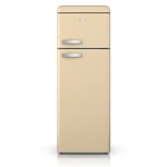 SWAN SR11010CNE Retro Free Standing Top Mounted 70/30 Split Fridge Freezer with Energy Class E, 3 Adjustable Shelves, Fast Freeze, Cream