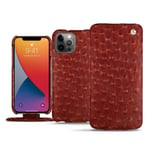 Housse cuir Apple iPhone 13 Pro - Rabat vertical - Rouge - Cuir Abaca - Neuf