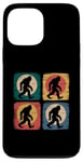 Coque pour iPhone 13 Pro Max Vintage Bigfoot Silhouette Style 4 fonds Drôle Bigfoot