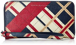 Tommy Hilfiger Love Tommy Large ZA Portefeuille pour femme 20 x 11 x 3 cm (l x H x P), Multicolore (Midnight/Check 901 901), 20x11x3 cm (B x H x T)