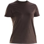 T-Shirt dam jobman - T shirt 5265 practical brun small 100 bomull gråmelerad 85 15 viskos