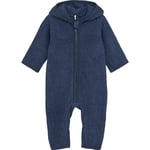 HUTTEliHUT pram suit with bear ears cotton fleece – navy melange - 98