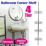 Diy 4 Tier Telescopic Bathroom Corner Shelf Rack Caddy Storage Shower Organiser