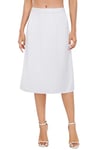 Vlazom Jupon Femme Longue Jupes de Robes Fond de Jupe avec Dentelle Jupon pour Femme Demi-Jupe avec Dentelle Jupon sous Robe，Blanc，XL