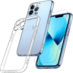 Coque Transparente pour iPhone 12 Pro Max (6,7") et Verre Trempé Film Protection