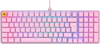 Glorious Gaming GMMK 2 Full Size (96%) - Clavier de jeu mécanique, cadre aluminium, personnalisable, capuchons de touches doubleshot, switches Glorious Fox, RGB, Disposition QWERTY espagnol - Rose