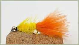 BARBLESS Humongous Trout Flies 12 x Yellow Orange Tail Size 10 Lures,Fishing Fly