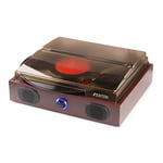 Vintage Vinyl LP Record Player USB Turntable Built-In Speakers Anti Dust Cover