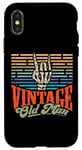 Coque pour iPhone X/XS Vintage vieil homme squelette Rock Roll personnes âgées Gag