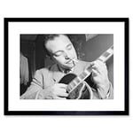 Wee Blue Coo Music Vintage Photo Legend Guitar Player Django Reinhardt Framed Wall Art Print