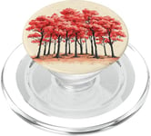 Graphisme vintage de paysage de sakura en fleurs PopSockets PopGrip pour MagSafe