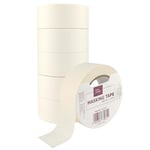 IDEA HOME 6 Pieces Masking Tape, Width 48 mm, Length 50 m - Painter's Masking Tape for Precision Painting, Easy Removal, Neutral