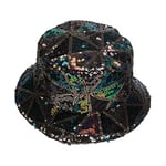 NiceYnn Sequin Bucket Hat Sparkly Shining Foldable Fisherman Sunshade Caps for Women, UPF 50+ Sun Hat Casual Outdoor Travel Garden Holidays Cap